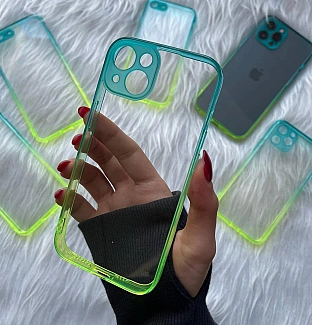 قاب بی رنگ دور سبز-آبی iphone